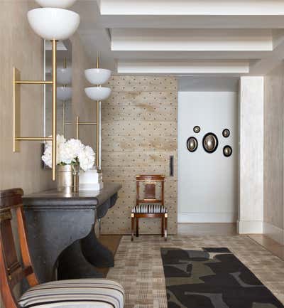  Transitional Apartment Entry and Hall. Greenwich Village Residence  by Bennett Leifer Interiors.