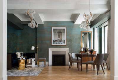  Transitional Apartment Dining Room. Greenwich Village Residence  by Bennett Leifer Interiors.