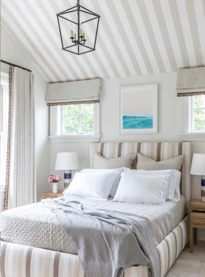  Eclectic Beach House Bedroom. Water Mill Residence by Bennett Leifer Interiors.