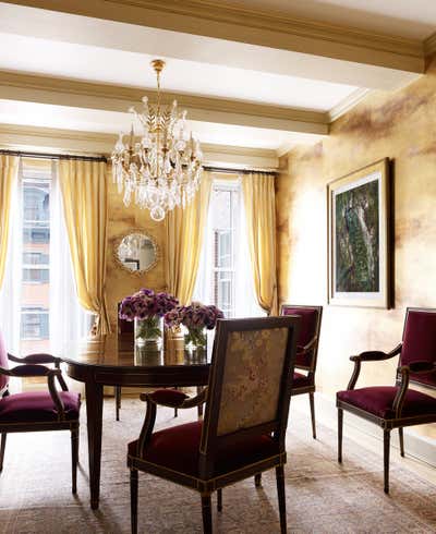  Traditional Eclectic Apartment Dining Room. Gramercy Residence 1 by Bennett Leifer Interiors.