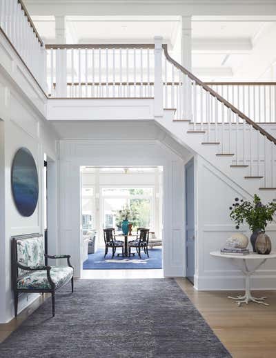  Transitional Family Home Entry and Hall. Southampton Residence by Bennett Leifer Interiors.