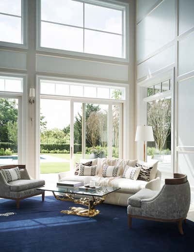  Transitional Family Home Living Room. Southampton Residence by Bennett Leifer Interiors.