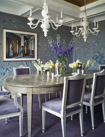  Transitional Family Home Dining Room. Southampton Residence by Bennett Leifer Interiors.