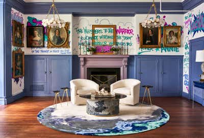  Eclectic Entertainment/Cultural Office and Study. 2019 Holiday House Showhouse by Bennett Leifer Interiors.