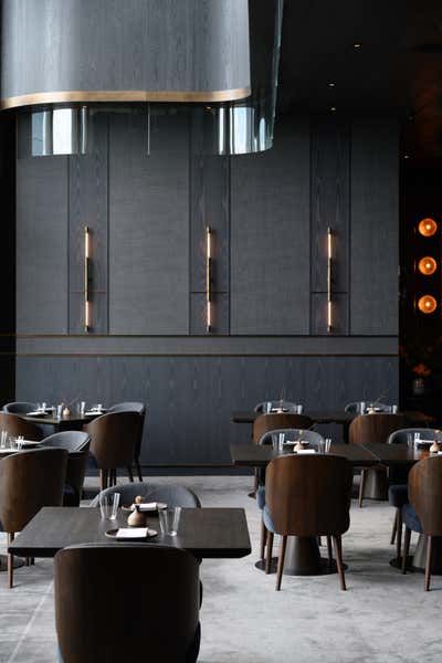 Contemporary Restaurant Dining Room. Ensue by Chris Shao Studio LLC.