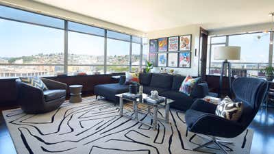 Contemporary Bachelor Pad Living Room. Belltown Penthouse Condo by The Residency Bureau.