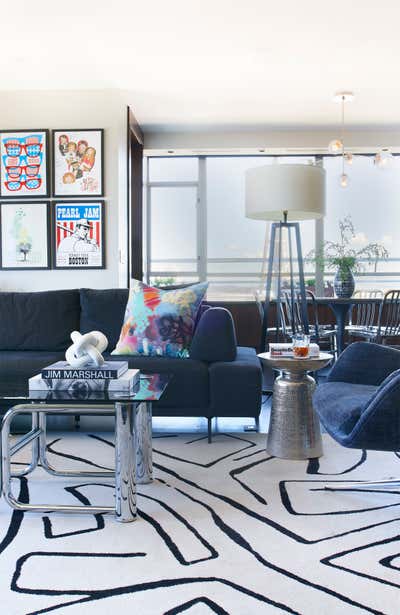  Contemporary Modern Living Room. Belltown Penthouse Condo by The Residency Bureau.