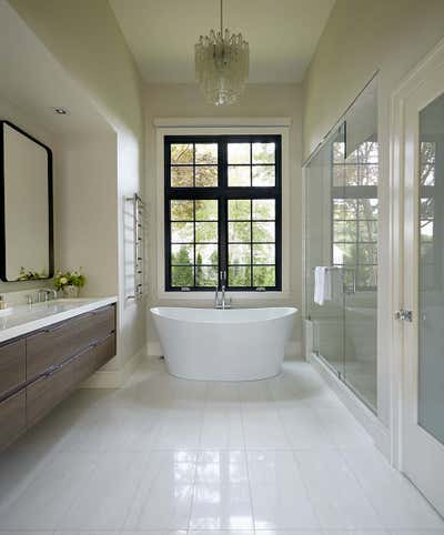  Eclectic Modern Family Home Bathroom. WESTCHESTER MODERN by Sharon Rembaum Interior Design.
