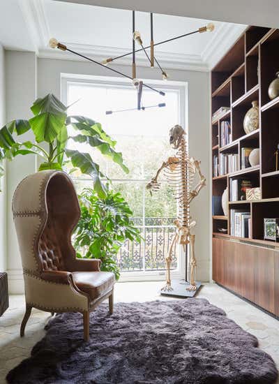  Eclectic Family Home Office and Study. Bayswater Townhouse, London, UK by Peter Mikic Interiors.