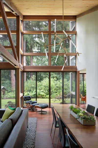  Mid-Century Modern Country Country House Dining Room. Sonoma County Family Getaway by McCaffrey Design Group.