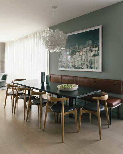  Contemporary Mid-Century Modern Apartment Dining Room. Central Park North Apartment by Lucy Harris Studio.