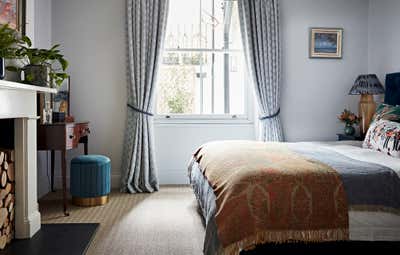  Transitional Family Home Bedroom. Earls Court Family Apartment by Godrich Interiors.