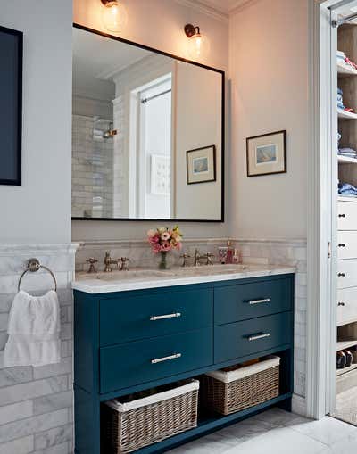  Contemporary Transitional Family Home Bathroom. Earls Court Family Apartment by Godrich Interiors.