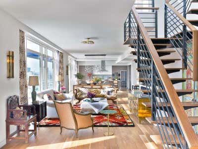 Eclectic Apartment Living Room. Colorful Eclectic Chelsea Penthouse by Kati Curtis Design.