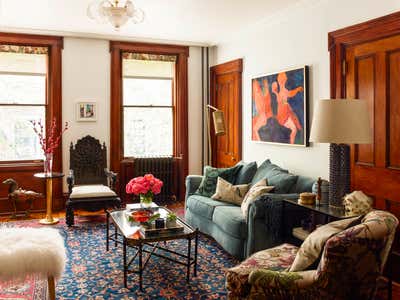  Eclectic Family Home Living Room. A Victorian Townhouse in New York's Meatpacking District  by Kati Curtis Design.