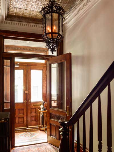 Victorian Family Home Entry and Hall. A Victorian Townhouse in New York's Meatpacking District  by Kati Curtis Design.