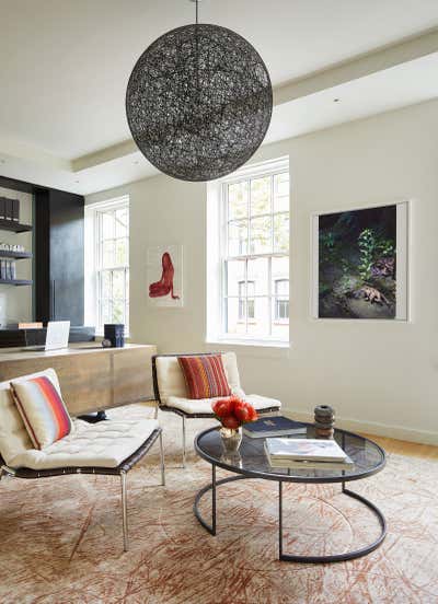 Contemporary Office and Study. A Townhouse for a Growing Family  by Kati Curtis Design.