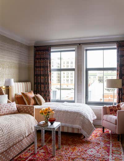  Eclectic Apartment Bedroom. Upper West Side Pied A Terre  by Kati Curtis Design.