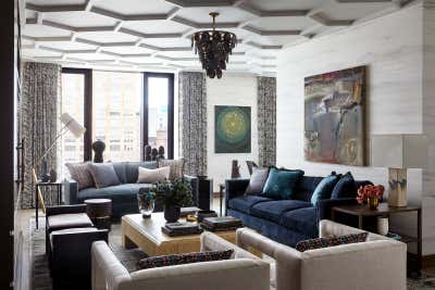  Contemporary Art Deco Living Room. Contemporary Tribeca 5 Bedroom Apartment by Kati Curtis Design.