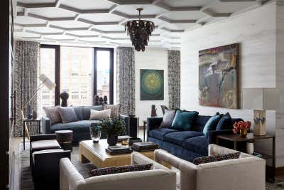 Contemporary Apartment Living Room. Contemporary Tribeca 5 Bedroom Apartment by Kati Curtis Design.