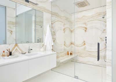 Contemporary Beach House Bathroom. Sag Harbor Waterfront by Daun Curry Design Studio.