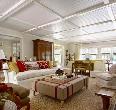  Country Country Living Room. Hamptons country home by David Kleinberg Design Associates.