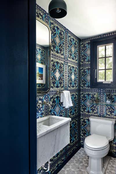  Eclectic Family Home Bathroom. Spring Valley Maximalism  by Zoe Feldman Design.