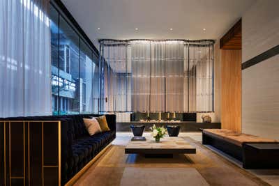 Contemporary Apartment Lobby and Reception. 15 Hudson Yards by Rockwell Group.