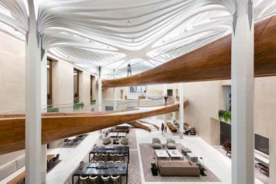  Contemporary Apartment Lobby and Reception. Waterline Club by Rockwell Group.