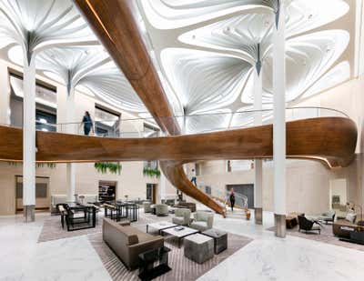 Contemporary Lobby and Reception. Waterline Club by Rockwell Group.