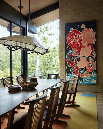  Eclectic Family Home Dining Room. Los Angeles Residence by Studio Shamshiri.