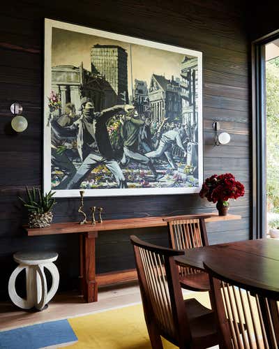  Eclectic Family Home Dining Room. Los Angeles Residence by Studio Shamshiri.