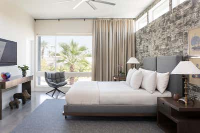 Contemporary Vacation Home Bedroom. Palm Springs by Laura Roberts Interiors.