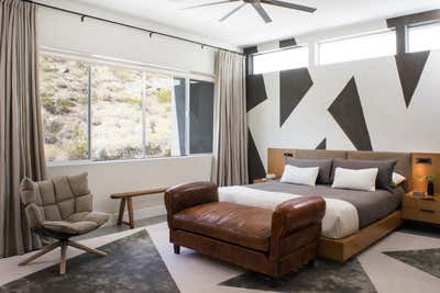Contemporary Vacation Home Bedroom. Palm Springs by Laura Roberts Interiors.