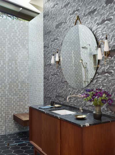  Mid-Century Modern Family Home Bathroom. Cliff May Home - Lafayette by JKA Design.