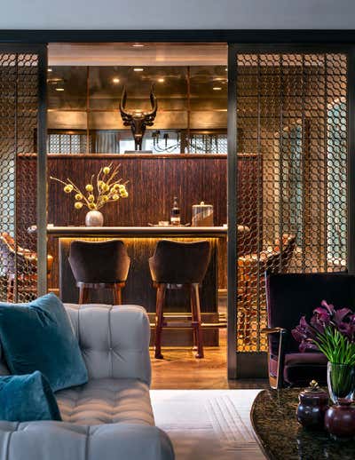  Transitional Apartment Bar and Game Room. Central Park West by Ries Hayes.