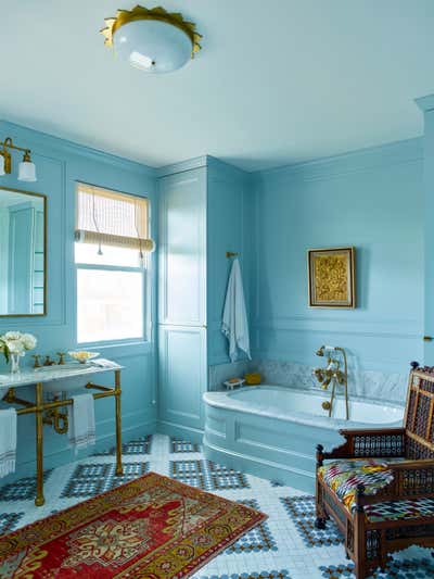  Victorian Traditional Family Home Bathroom. Larhchmont Victorian by Robin Henry Studio.