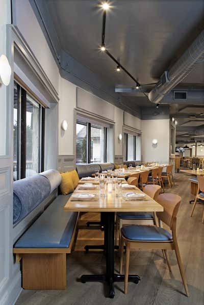  Industrial Restaurant Dining Room. Stern + Bow by Meryl Stern Interiors.