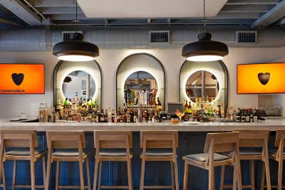  Industrial Craftsman Restaurant Bar and Game Room. Stern + Bow by Meryl Stern Interiors.