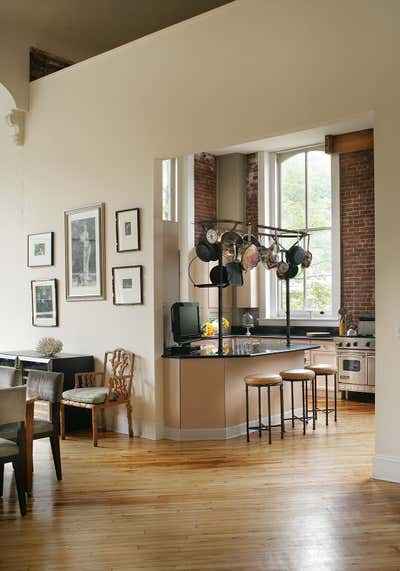  Eclectic Family Home Kitchen. Hudson River Loft by Meryl Stern Interiors.