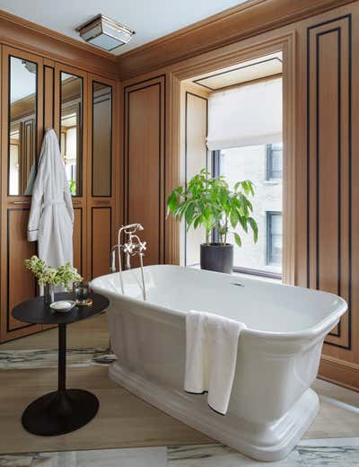  Mid-Century Modern Apartment Bathroom. Chicago Co-Op Remodel by Summer Thornton Design .