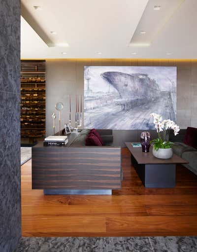 Contemporary Apartment Living Room. Penthouse in Moscow by Mario Mazzer Architects.