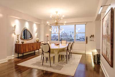  Eclectic Apartment Dining Room. New York View by Amathea Ltd.