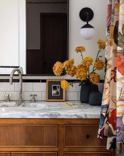  Eclectic Family Home Bathroom. Fox Island by Heidi Caillier Design.