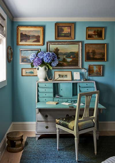  Eclectic Family Home Office and Study. Hay House by Sheila Bridges Design, Inc.