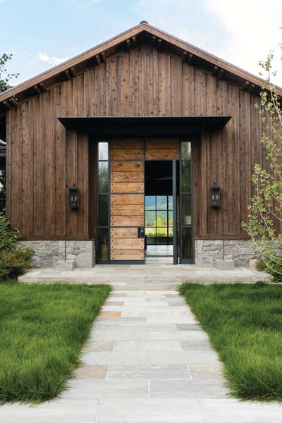  Country Country House Exterior. Curated Family Home in Aspen by Kerry Joyce Associates, Inc..