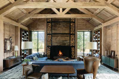 Modern Country House Living Room. Curated Family Home in Aspen by Kerry Joyce Associates, Inc..