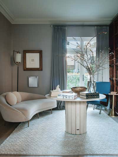  Eclectic Family Home Meeting Room. Townhouse in South Kensington  by Irakli Zaria Interiors.