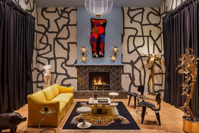  Eclectic Mid-Century Modern Family Home Lobby and Reception. Studio City House by Argyle Design.