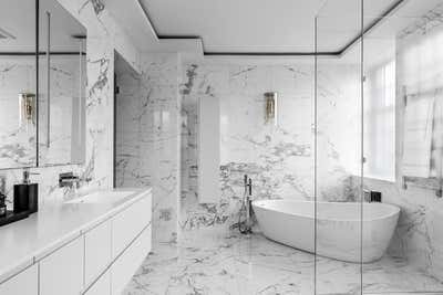  Modern Family Home Bathroom. Maison Vernon by Lucinda Loya Interiors.